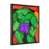Green Monster Man - Framed Canvas Print